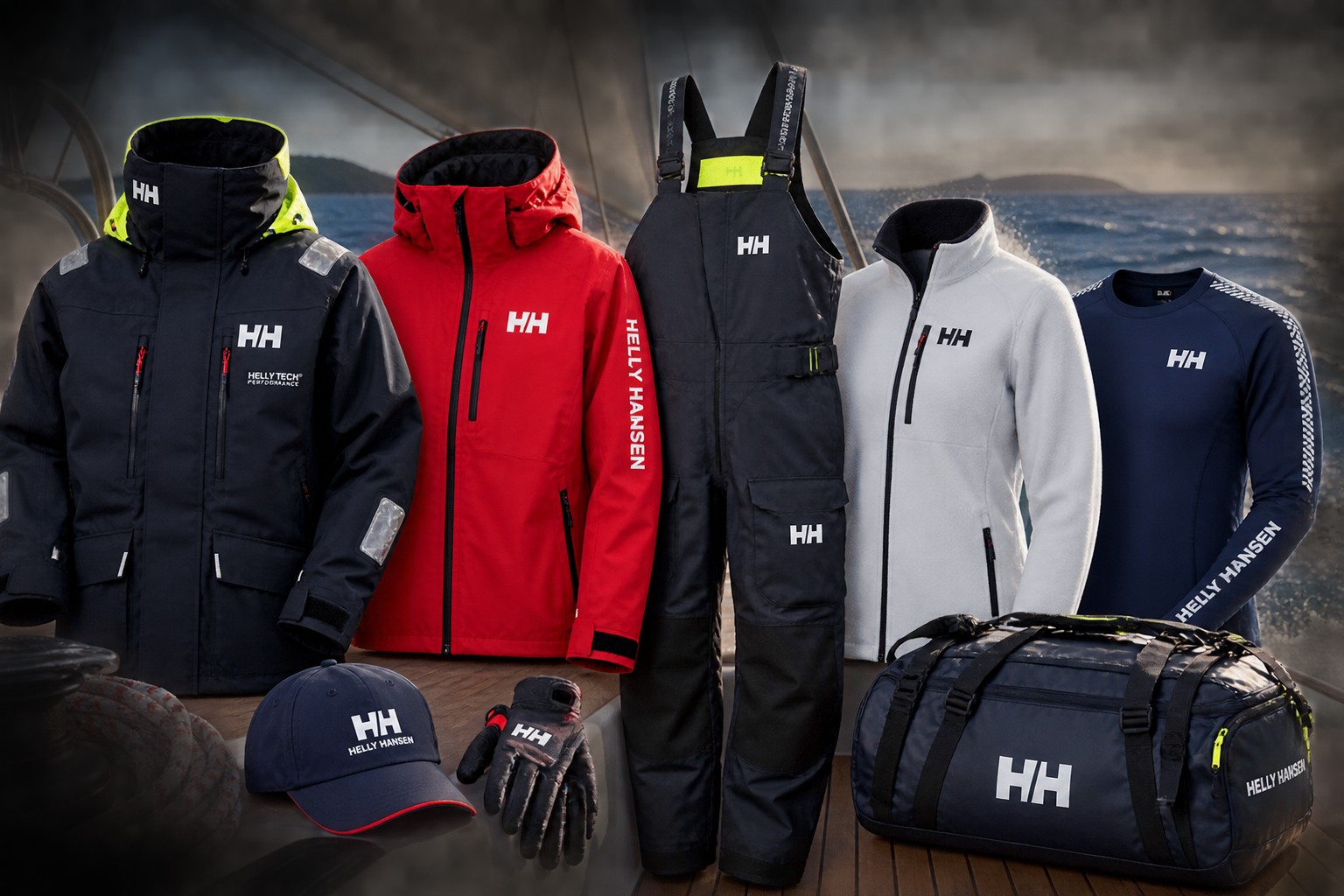 Helly Hansen sailing jackets, trousers, fleece, shirt and accessories